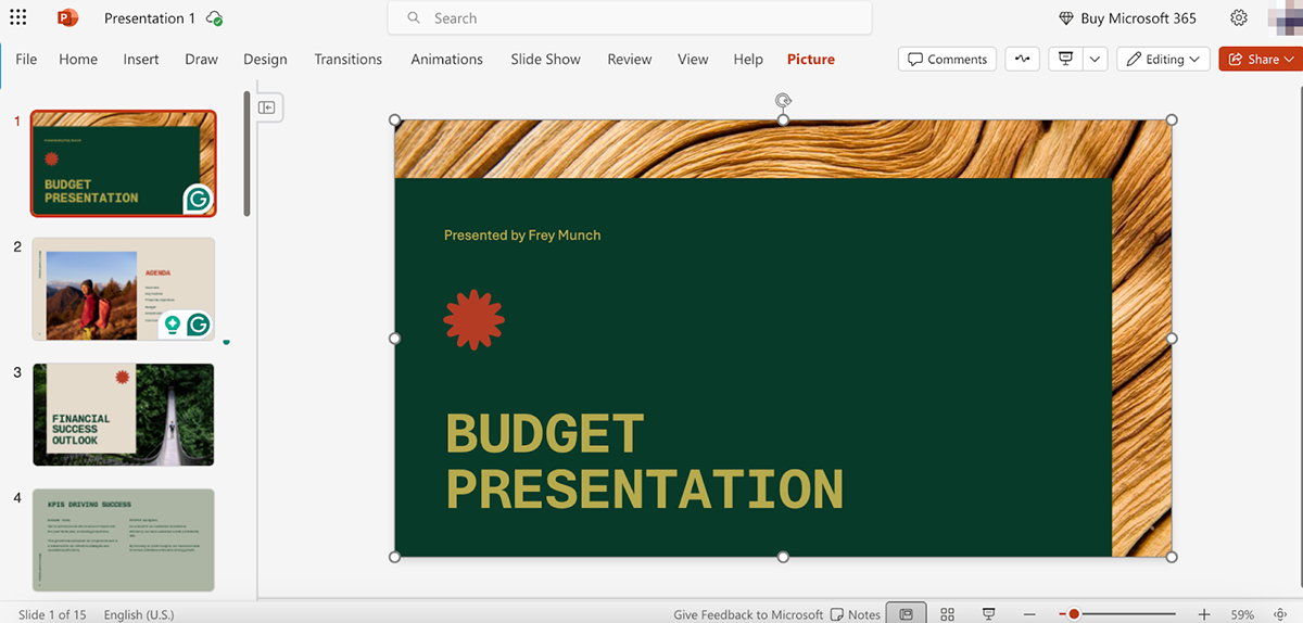 budget presentation tool - Microsoft PowerPoint