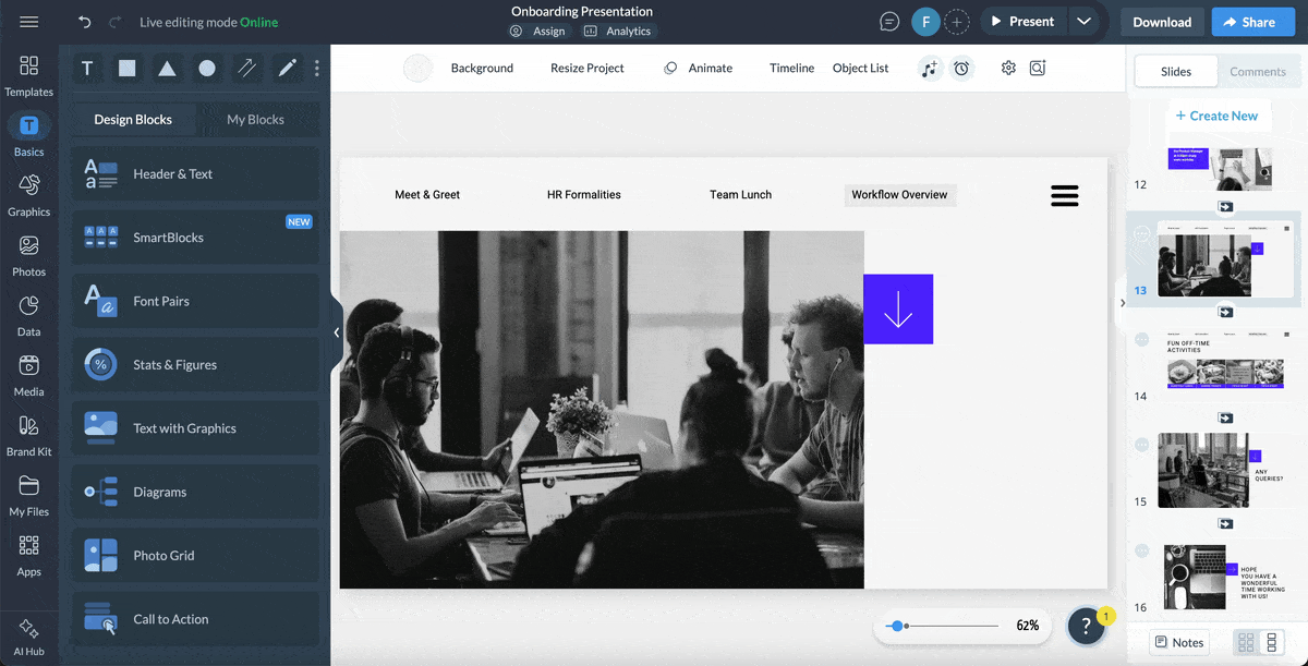 Interactive presentation - A screenshot of QR code added to a presentation. In that screenshot, show where it's located in our editor.