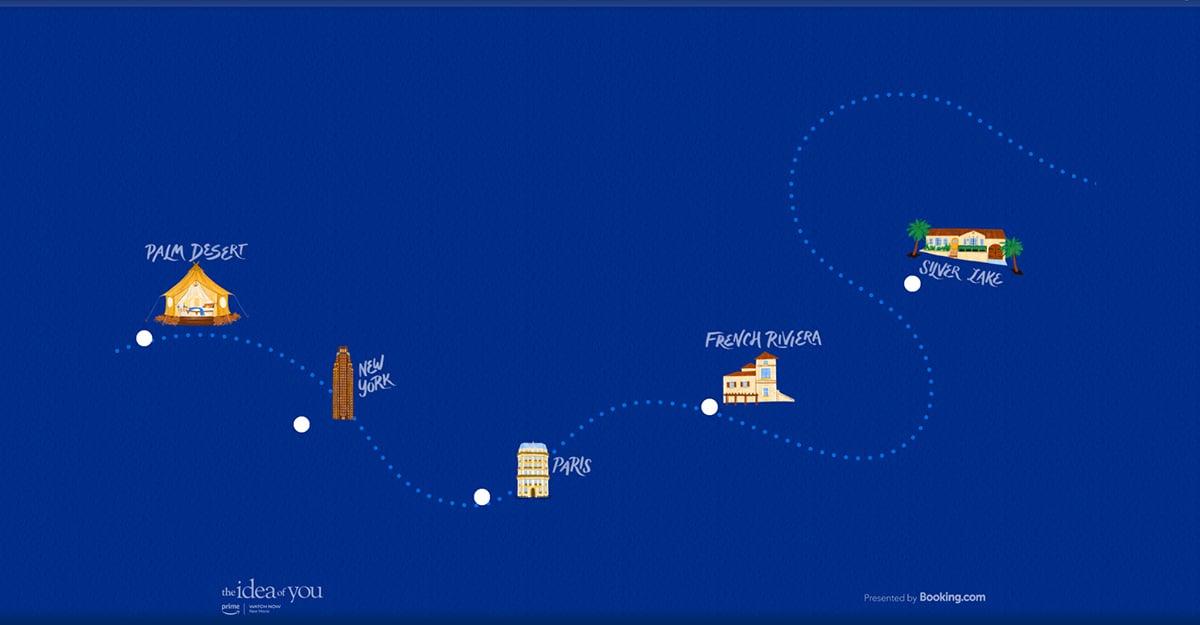 interactive content marketing - Booking.com: Travel the Screen