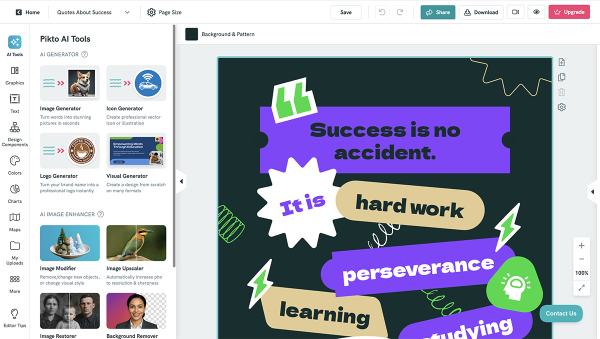 canva alternatives - Piktochart AI tools