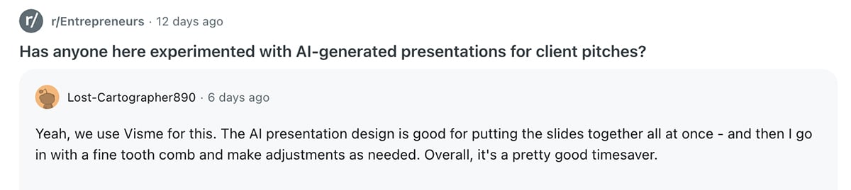 AI design trends - AI presentation design in Visme