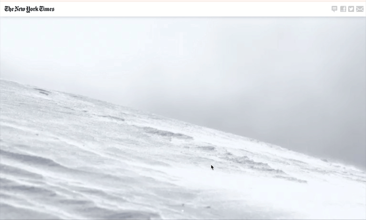 immersive interactive experience - New York Times “Snow Fall”
