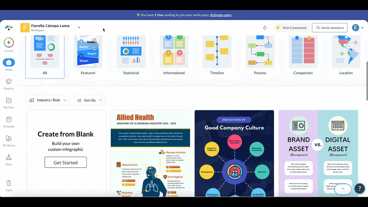 a Gif of adding content blocks section by section. 
