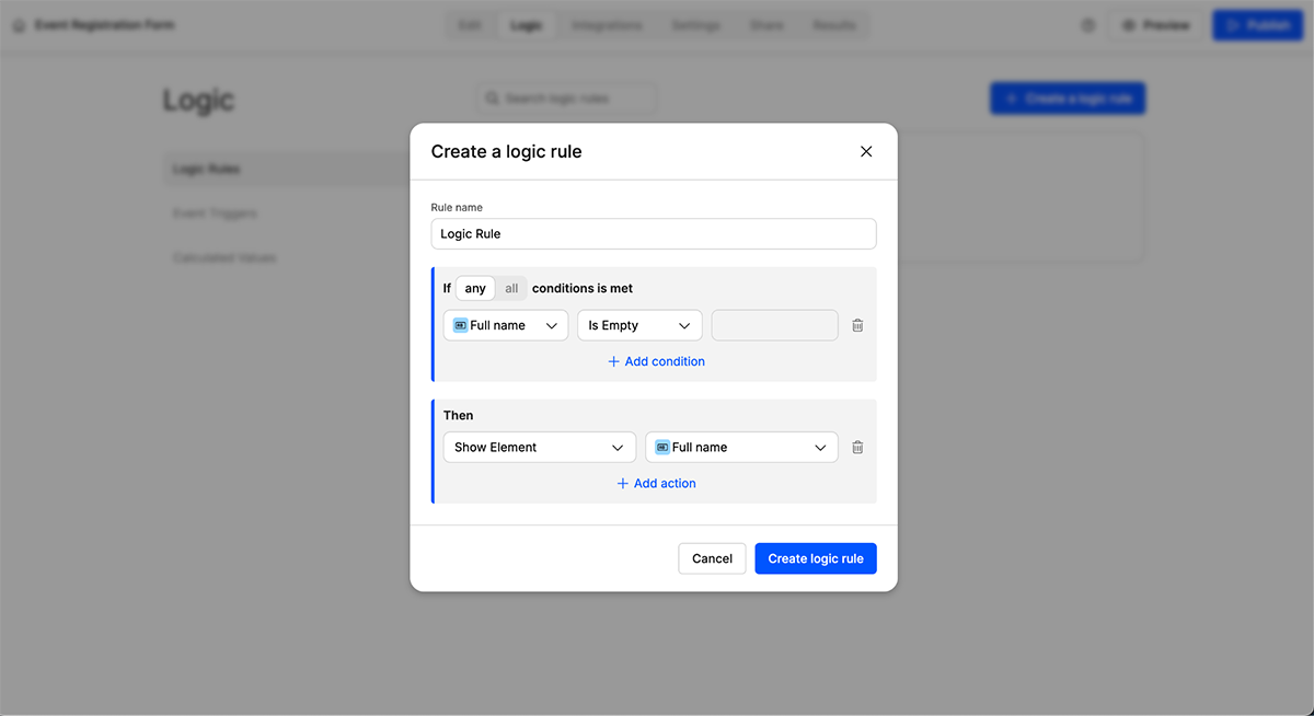 Weavely conditional logic