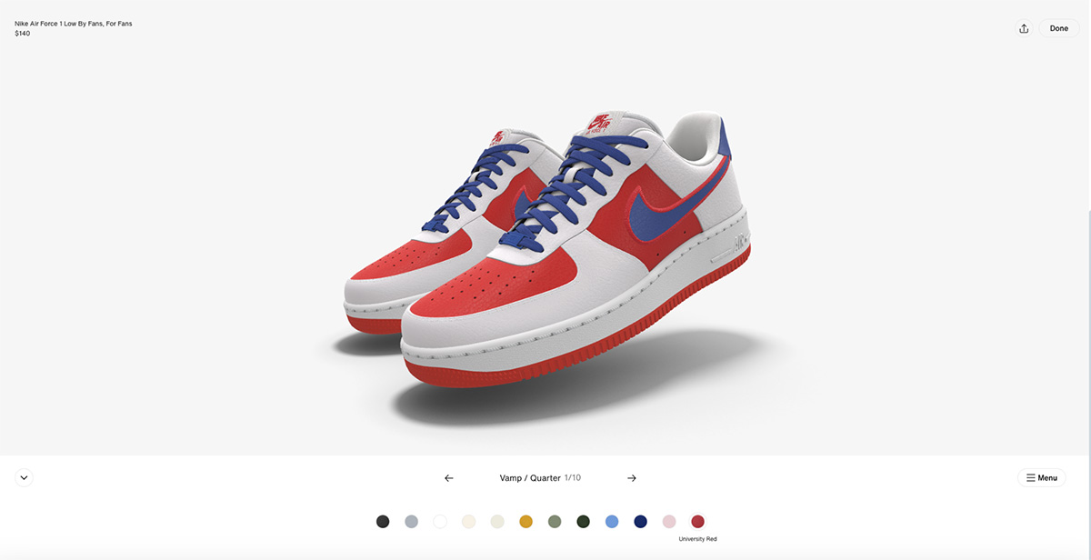 immersive interactive experience - Nike By You (Personalized Sneaker Design Experience)