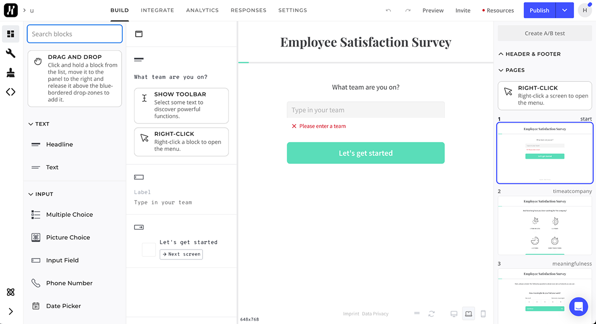 Heyflow conditional logic Form builder dashboard