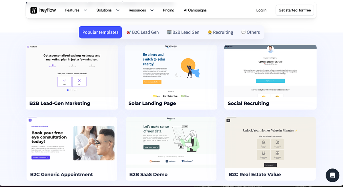 Heyflow conditional logic Form builder templates