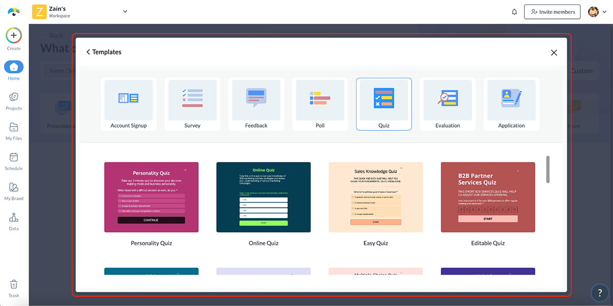 interactive content platforms - Visme forms