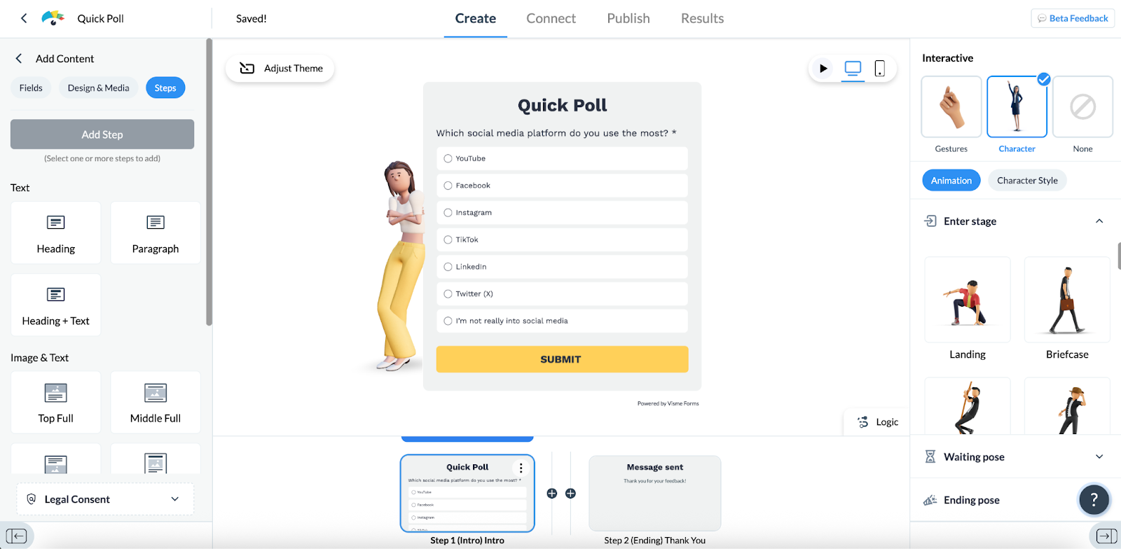 interactive content platforms - Visme Forms