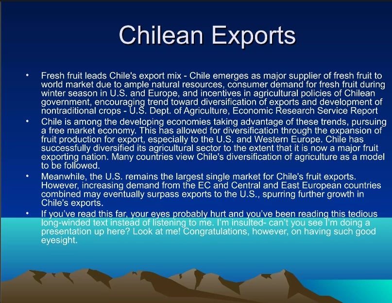 conference presentation- example of a bad slide 