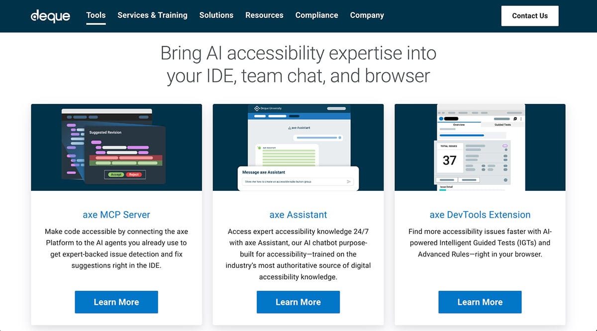 Deque / axe MCP Server, Assistant and Dev Tools Extension- Best AI Accessibility Tools - 