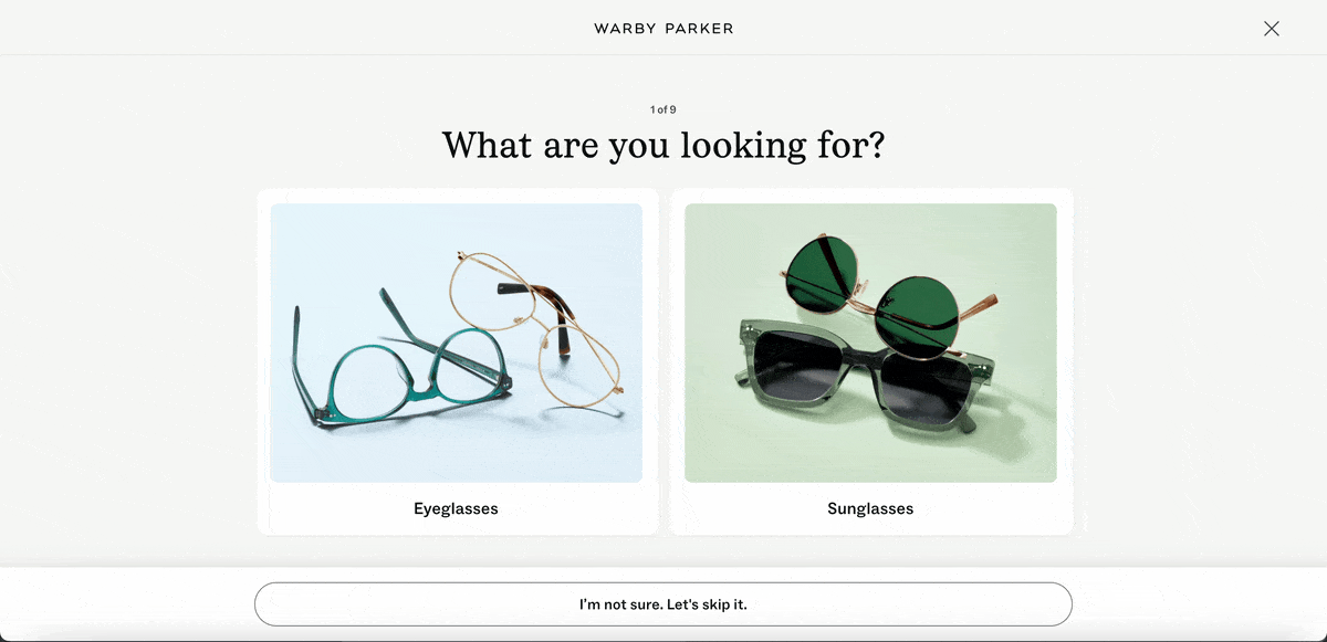 interactive content examples - Interactive Quiz | Warby Parker