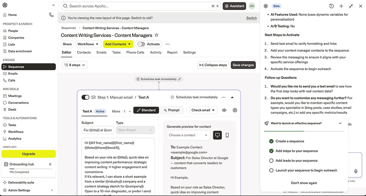 AI sales tools - Apollo.ai