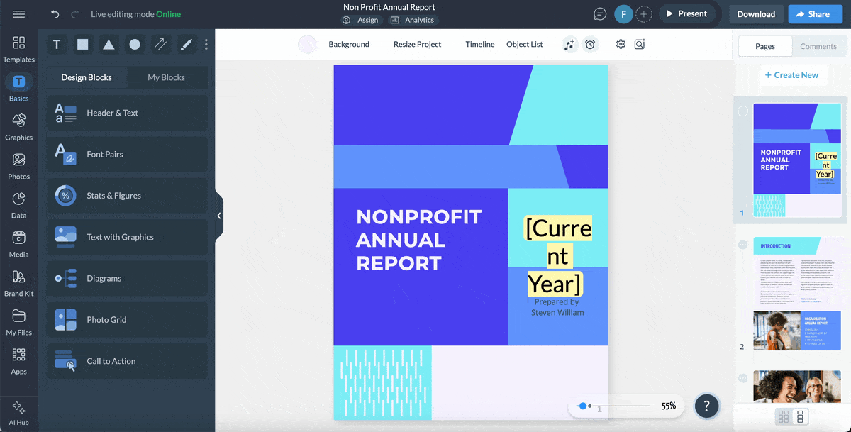 How to Create a Nonprofit Annual Report - a GIF that shows how our accessibility checker works.