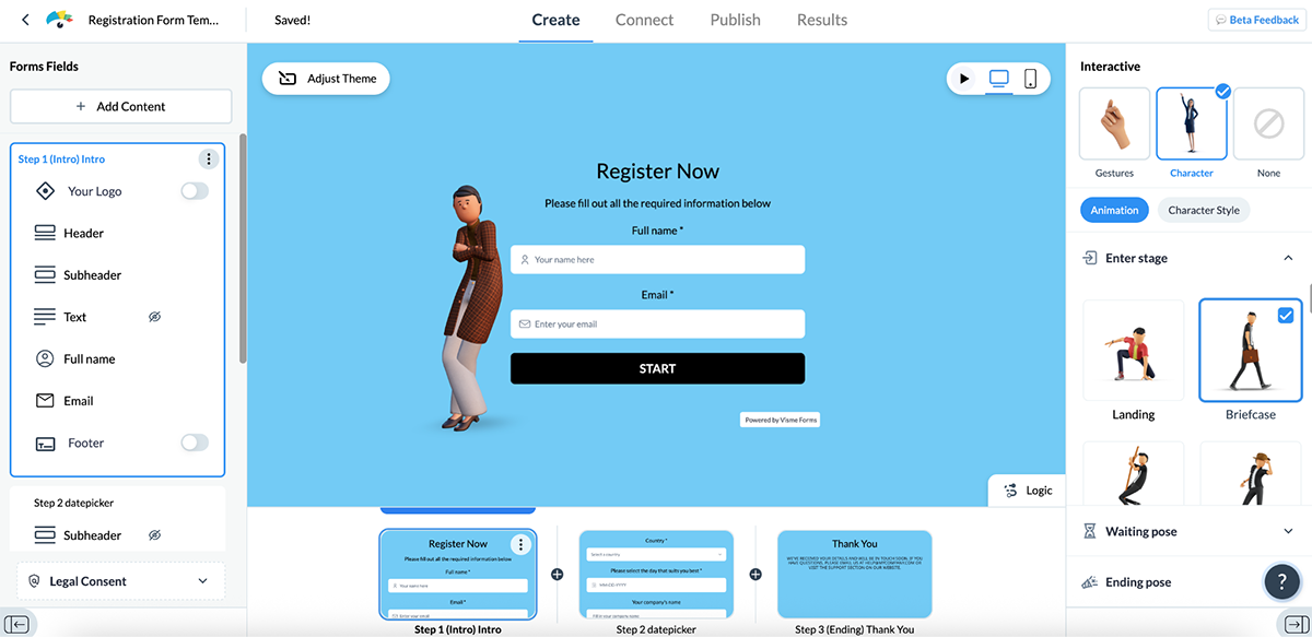 ai tools for learning and development - developing images with Visme's feedback forms