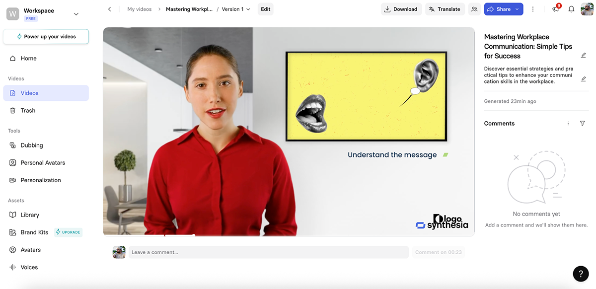 ai tools for learning and development - Synthesia