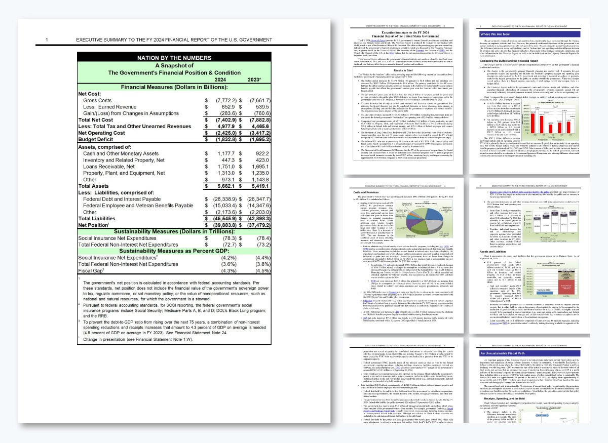 Executive summary for the United States Government Financial Report 