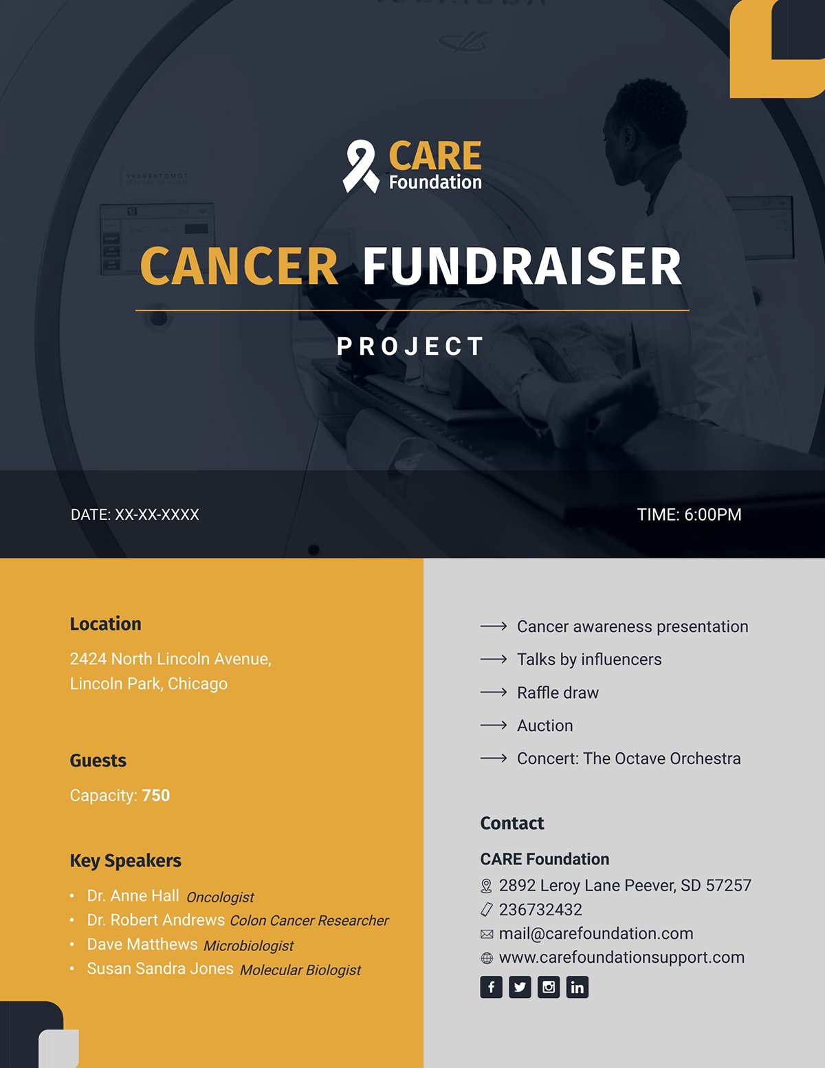 Fundraiser Overview One-Pager Layout
