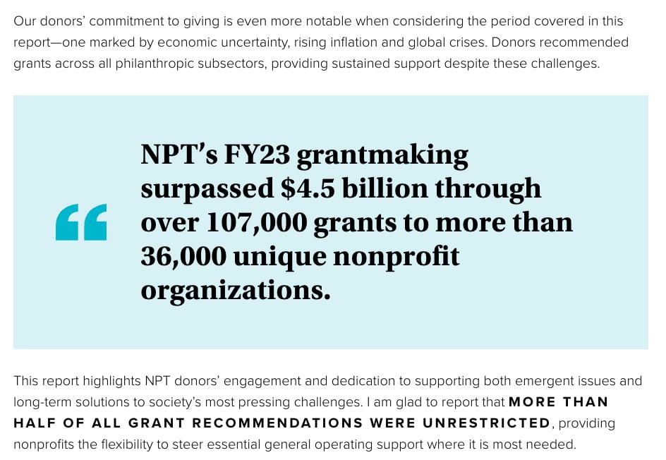 How to Create a Nonprofit Annual Report - National Philanthropic Trust’s 2023 annual report