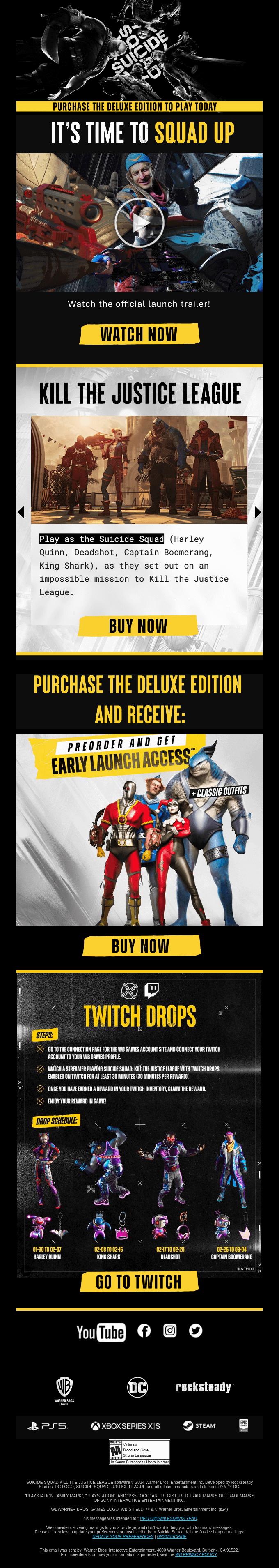 interactive content examples - Warner Bros. Games | Interactive Emails