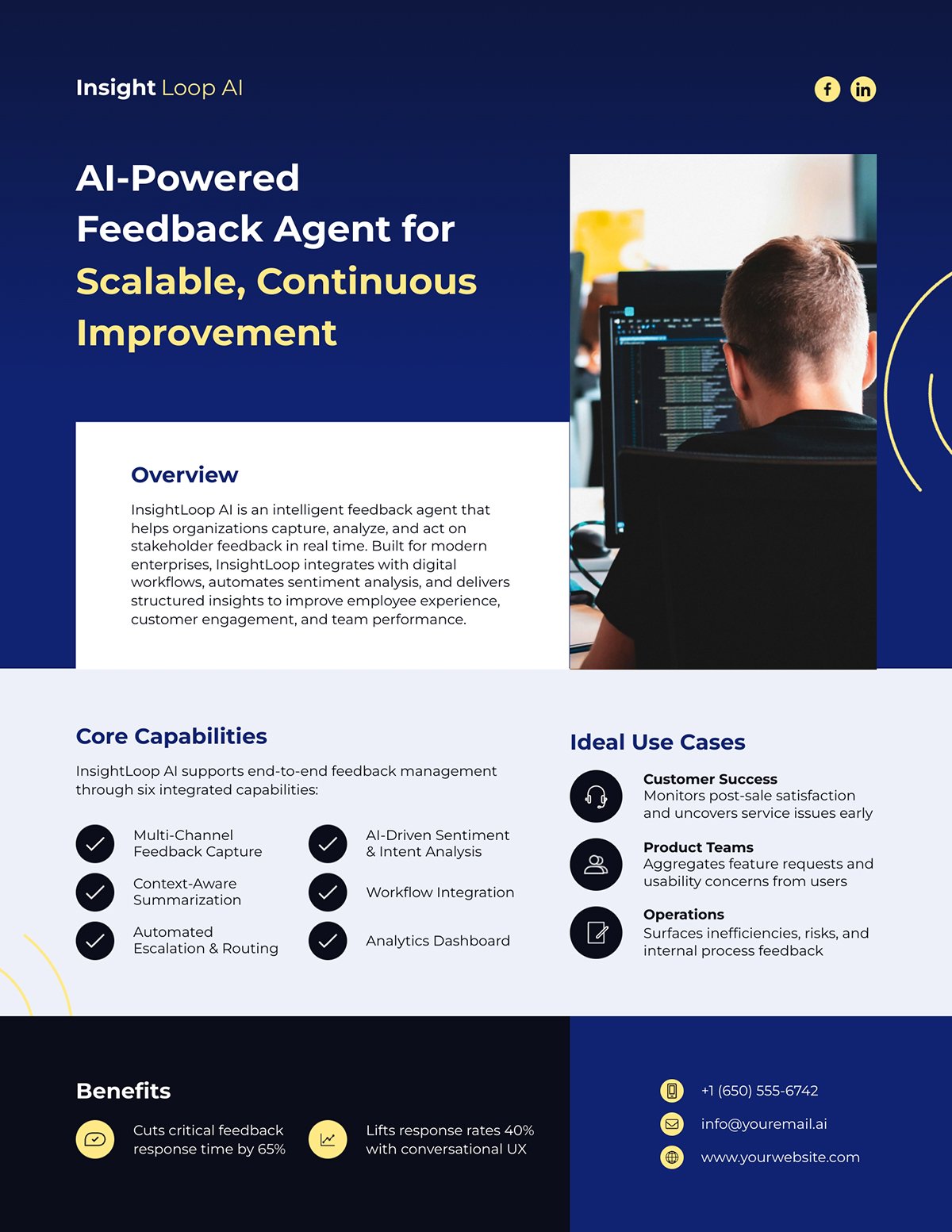 Product Marketing One-Pager Layout