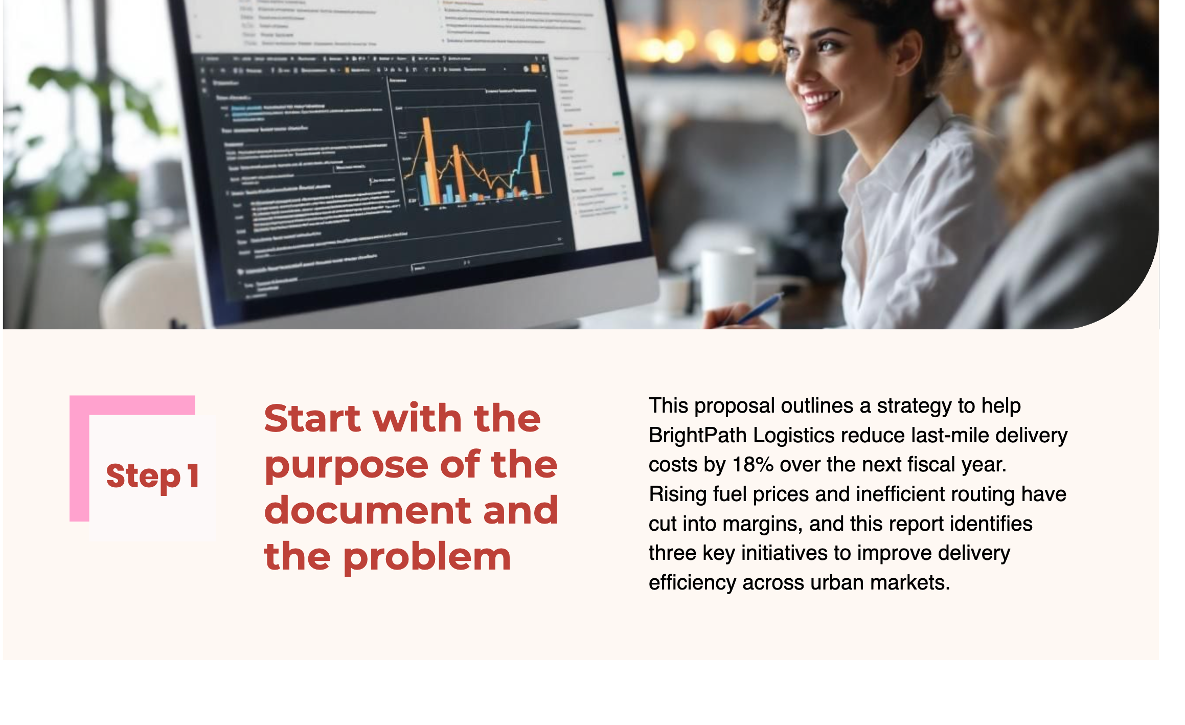 how to write an executive summary - start with the purpose of the document and the problem