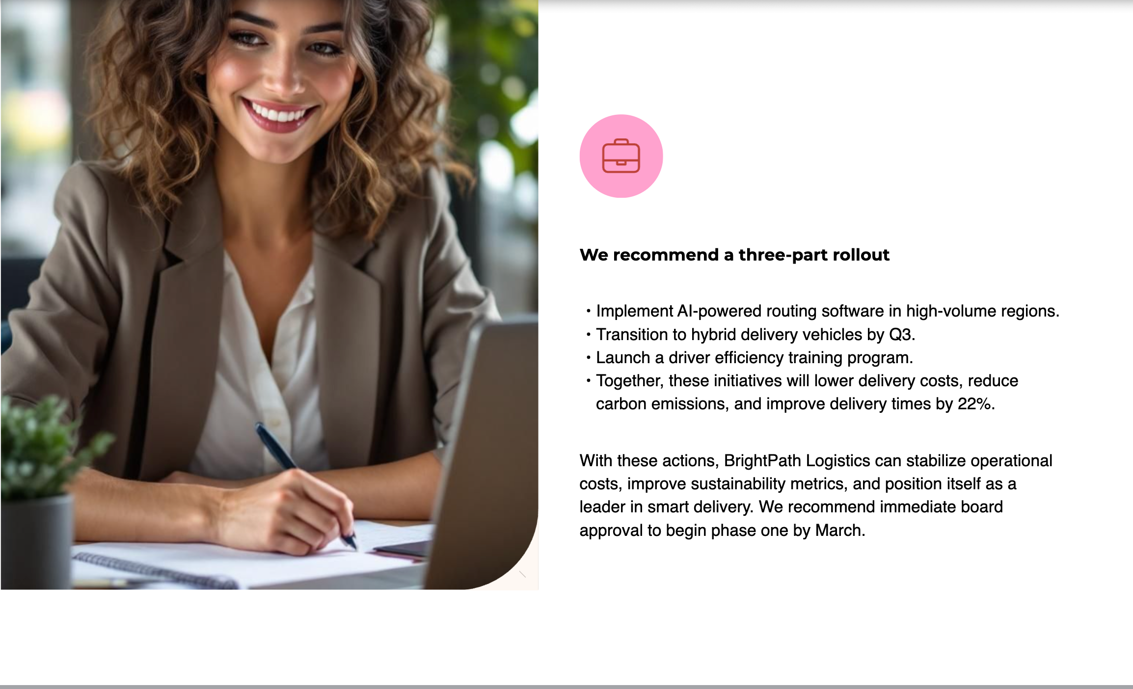 Executive Summary: BrightPath Logistics Efficiency Plan