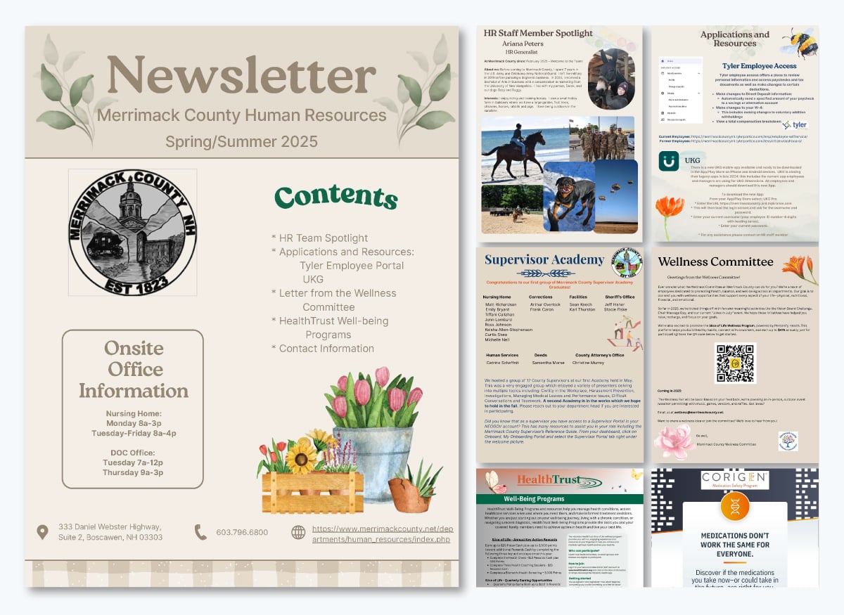 Employee Newsletter Examples - Merrimack County HR Newsletter