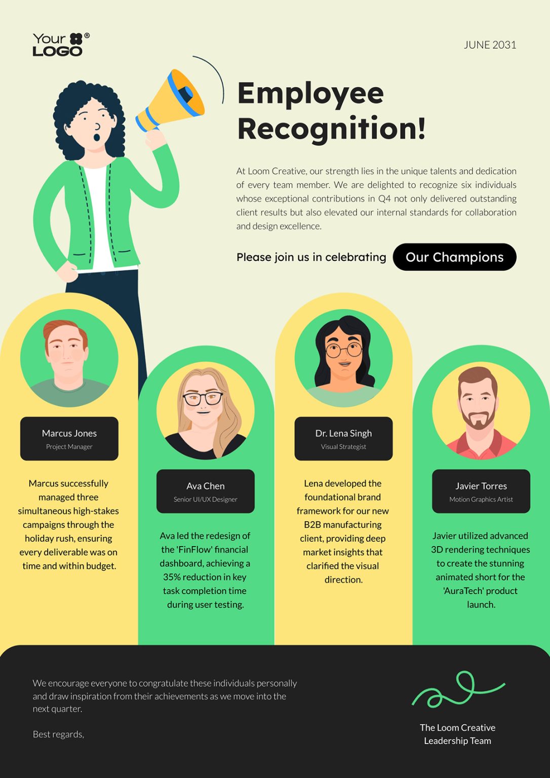 Newsletter Employee Interviews Example Layout 14+ Employee Newsletter Examples, Ideas & Templates