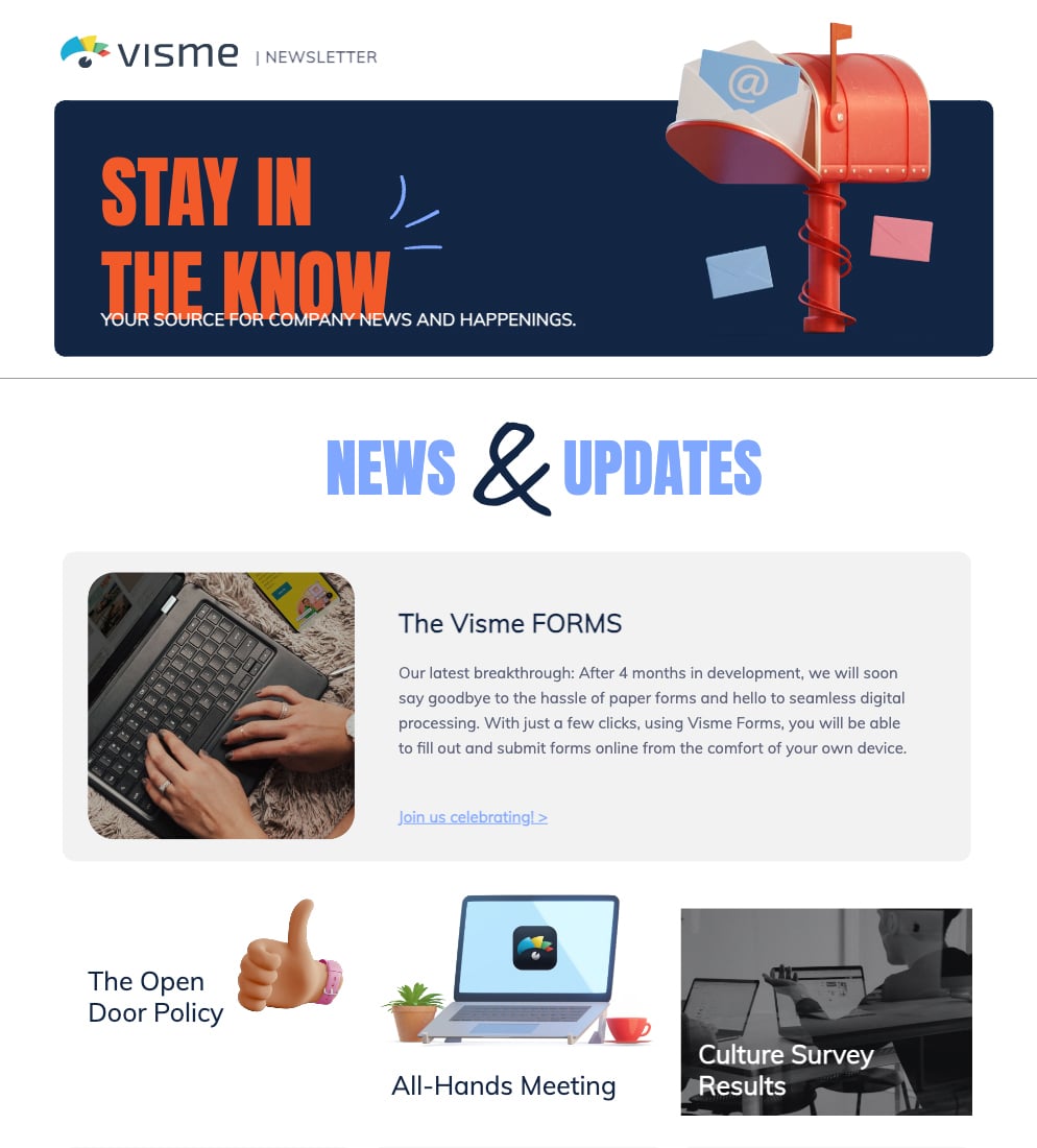 What to Include in an Employee Newsletter - Company updates