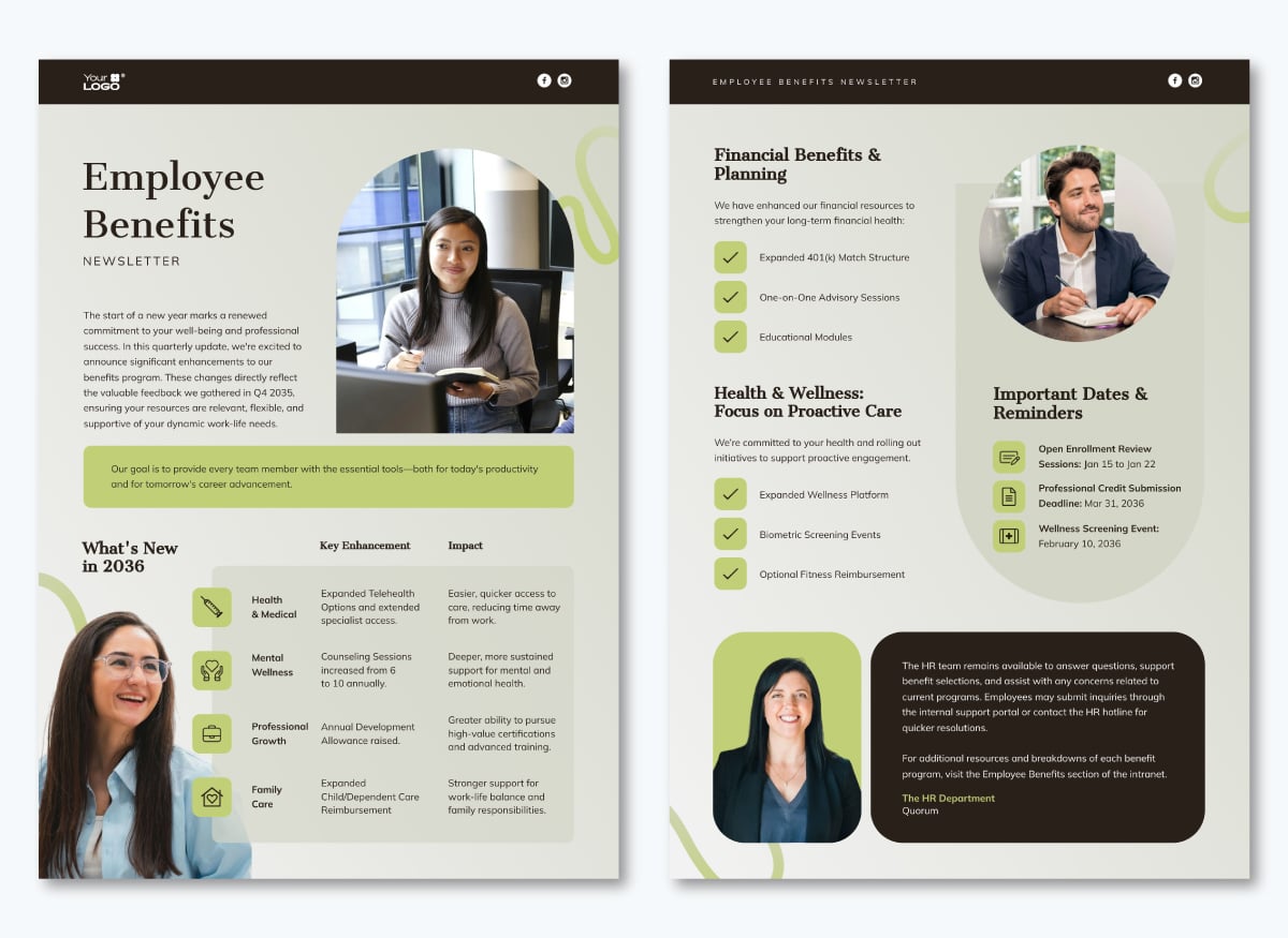 Employee Benefits Newsletter Template