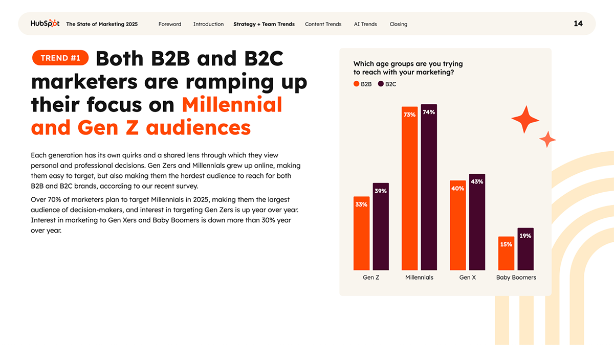 demographic examples - HubSpot’s 2025 State of Marketing Report