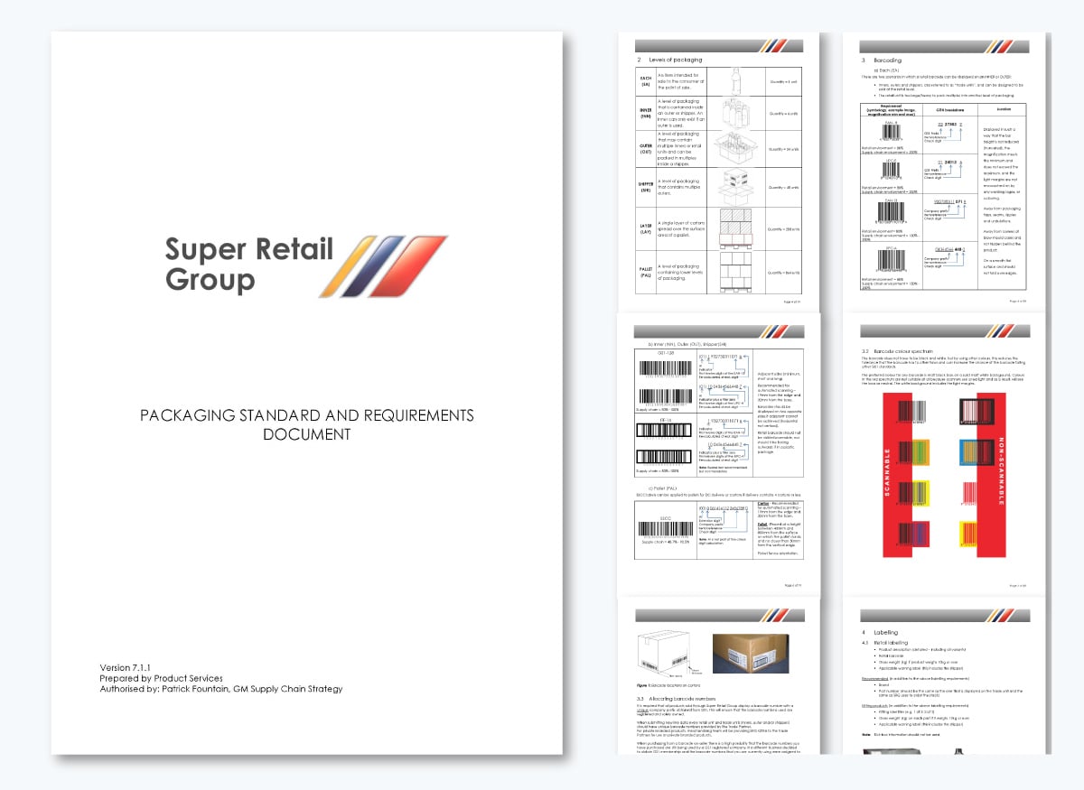 Real Life Product Specification Examples - Super Cheap Auto Packaging Specification
