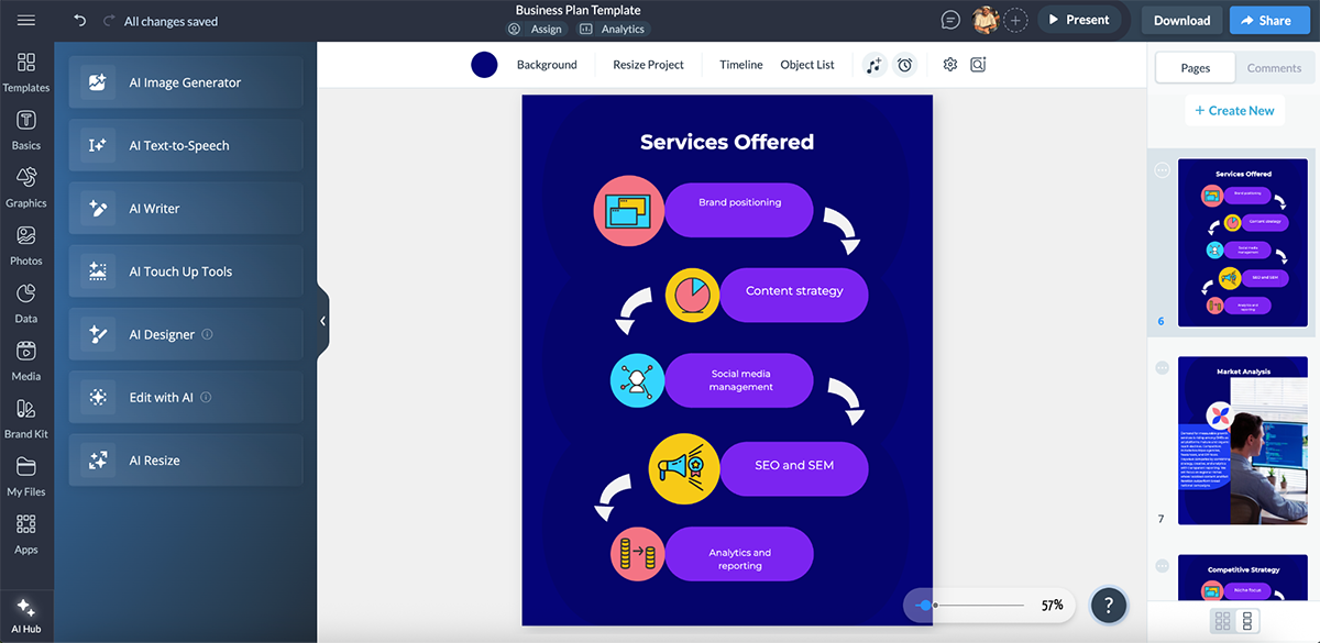Best AI for Content & Writing: Visme AI