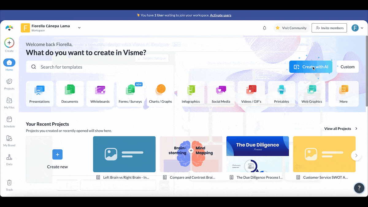Best AI for Content & Writing: Visme AI