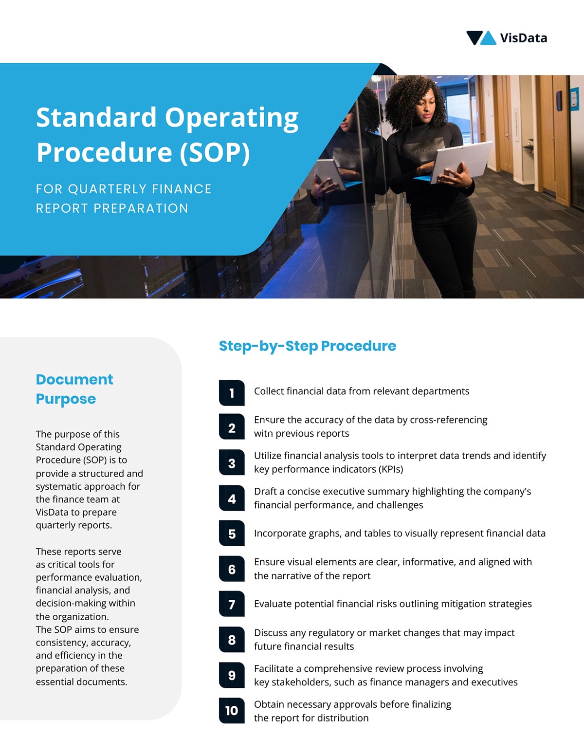 Types of Procedure Content - Company SOP One pager template