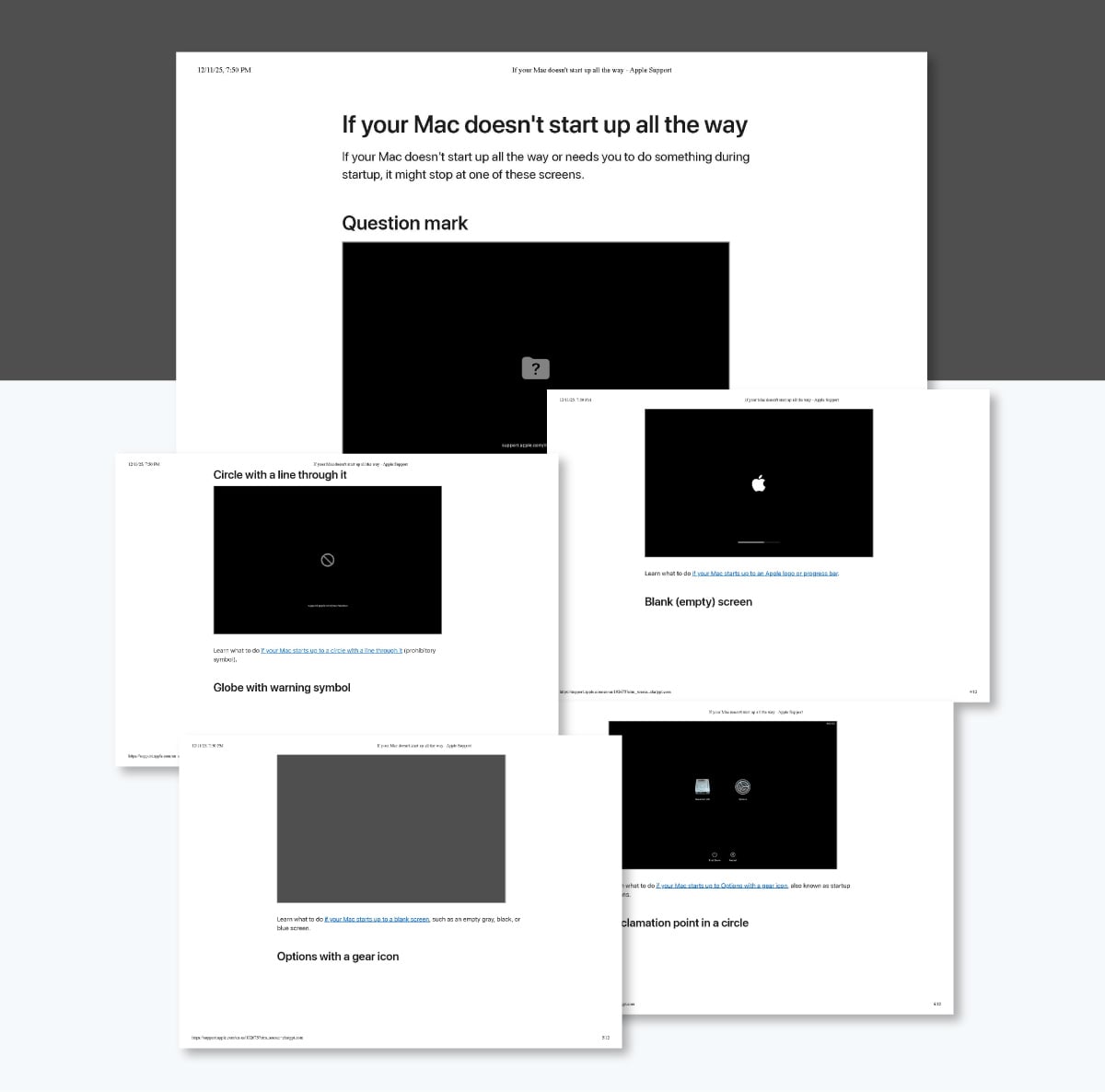 Types of Procedure Content - Troubleshooting Guide from Apple