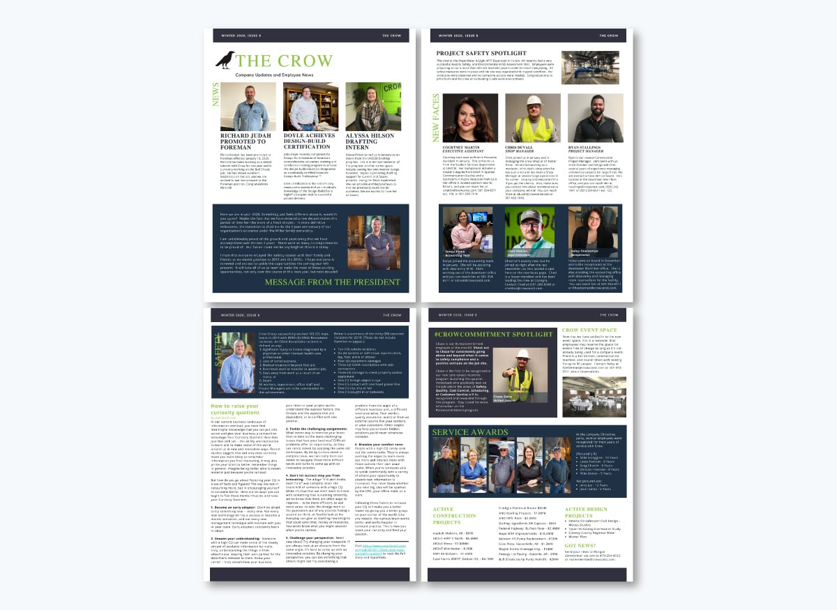 Employee Newsletter Examples - The Crow Employee Newsletter