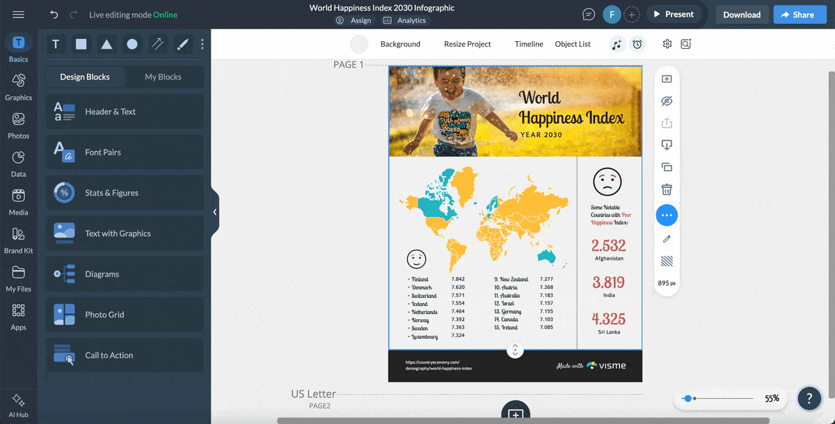 Adding interactive elements to demographic data