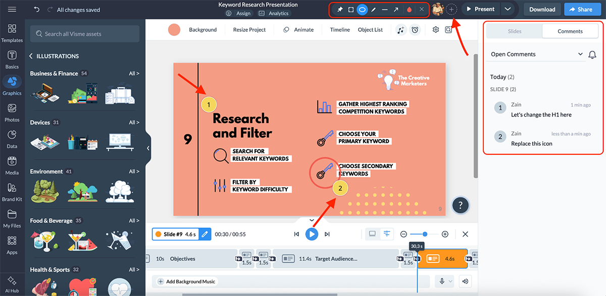 beautiful.ai alternatives - collaboration and workflow options in Visme