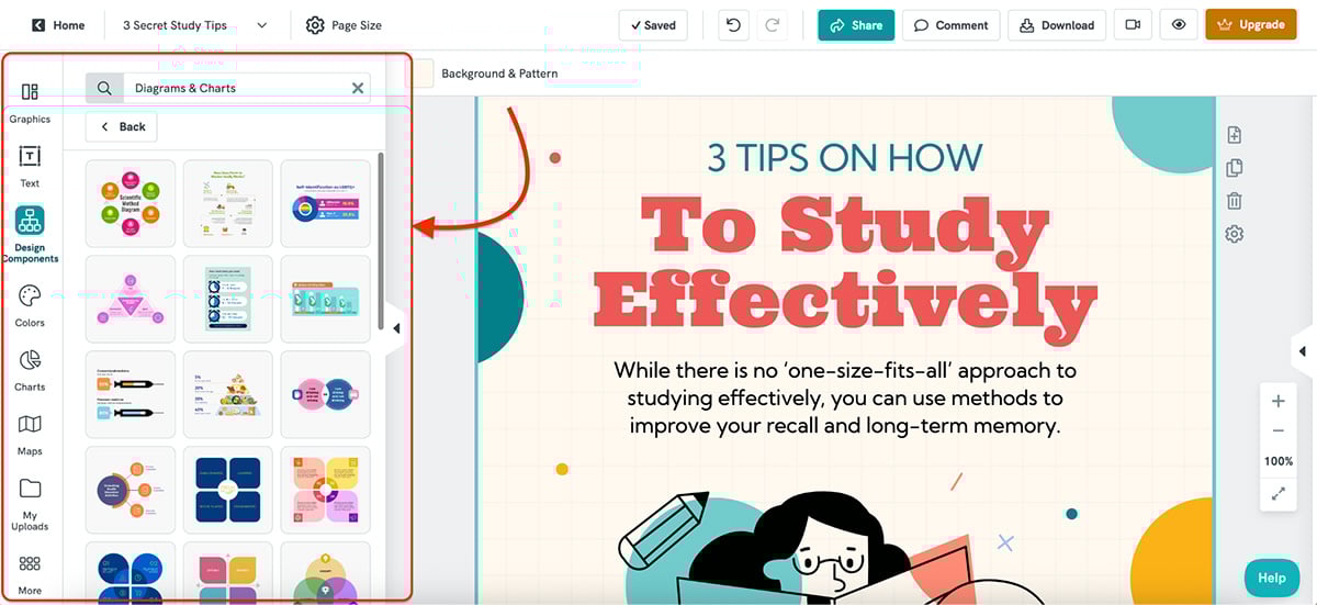 Genially alternatives - Piktochart's prebuilt content block