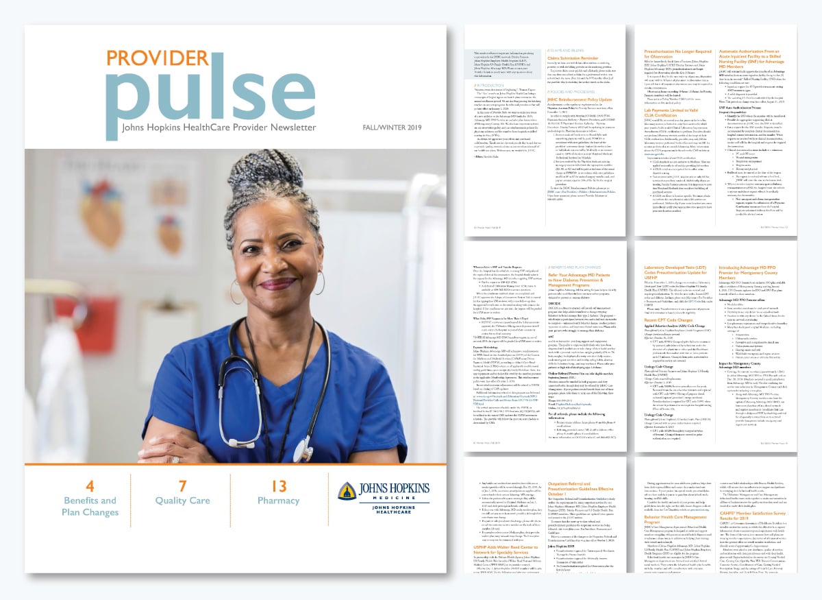 Healthcare Communication - Johns Hopkins HealthCare Provider Newsletter