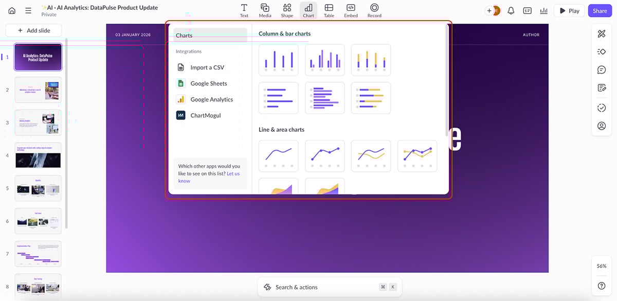 Genially alternatives - data visualization in Pitch