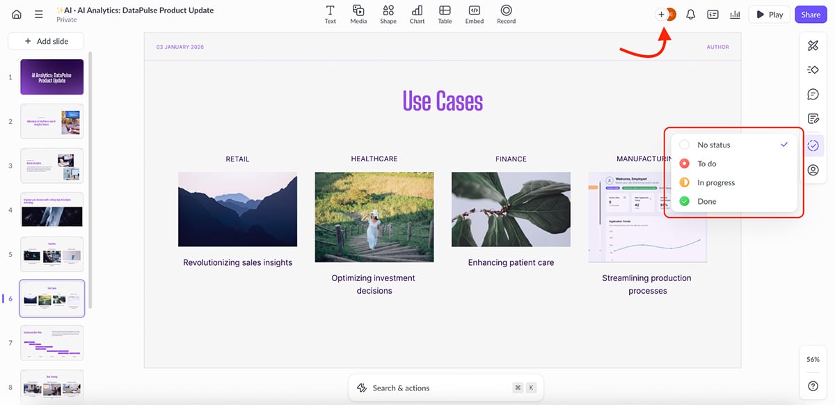 Genially alternatives - collaboration tools in Pitch