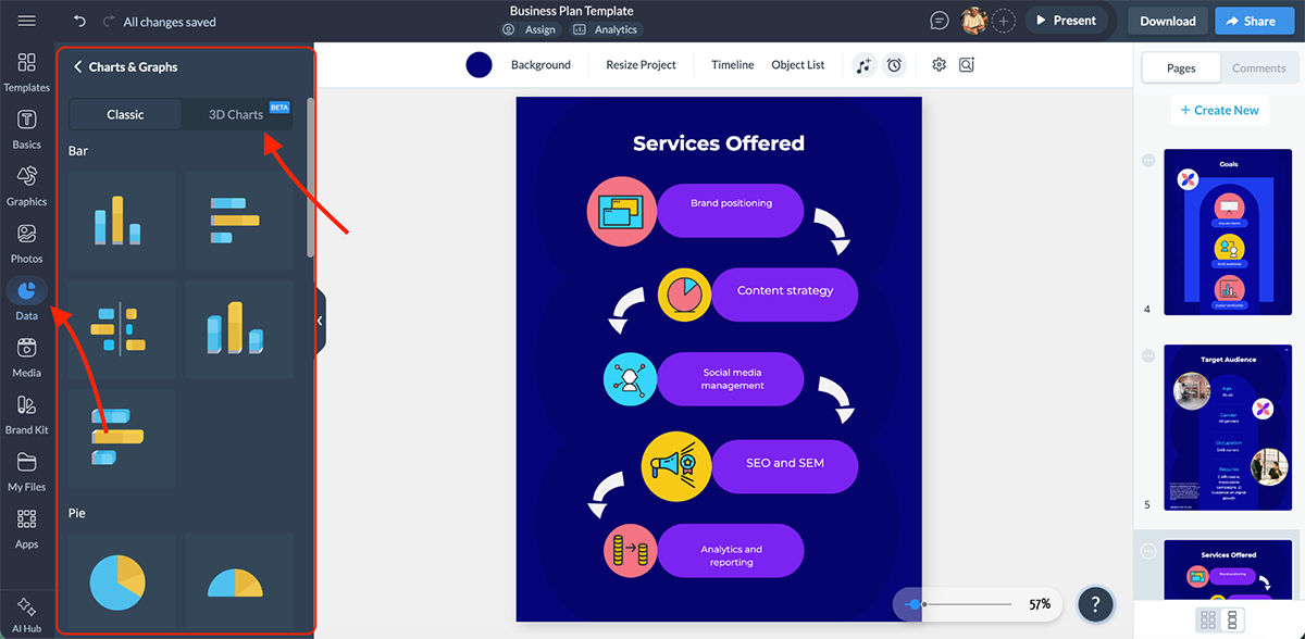 interactive training tools - charts and data visualization in Visme