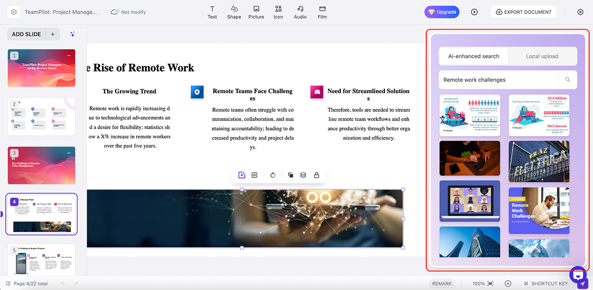 beautiful.ai alternatives - AI-enhanced image search in PPT AI