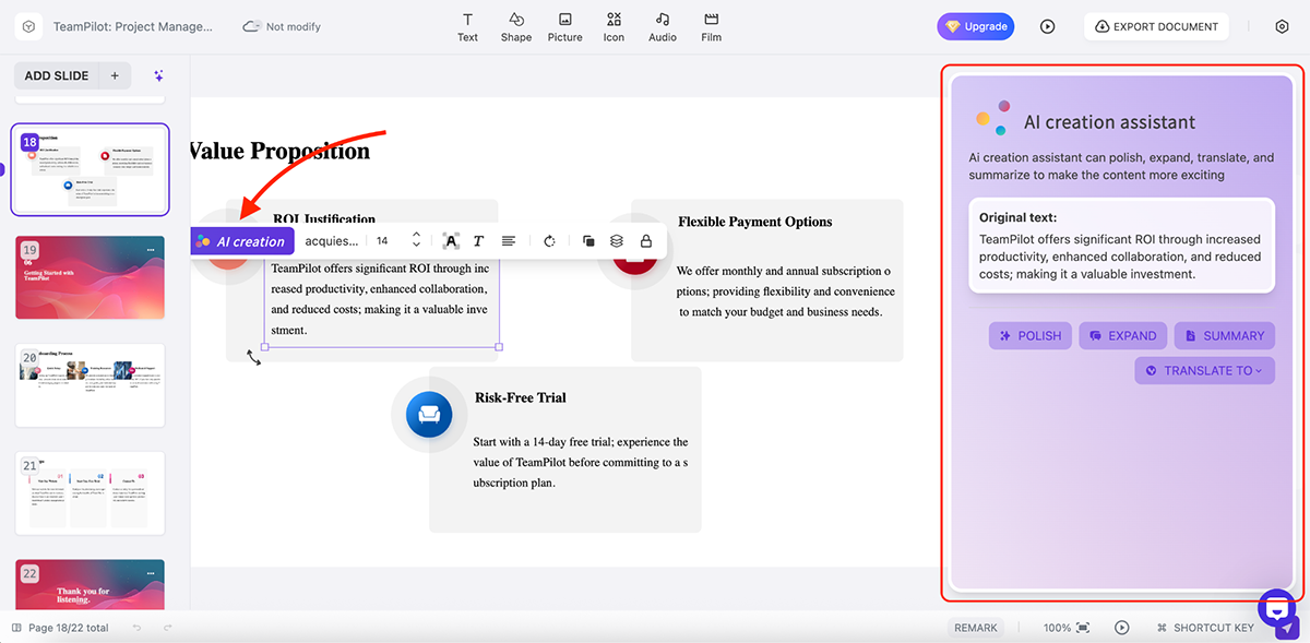 beautiful.ai alternatives - AI creation assistant in PPT AI