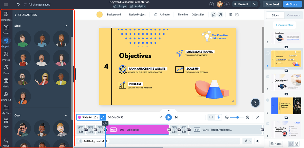 beautiful.ai alternatives - 3D characters in Visme