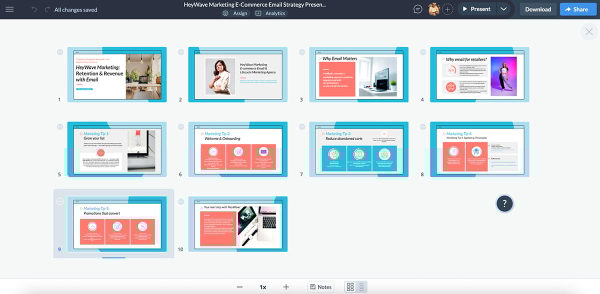 Visme's AI presentation maker in action