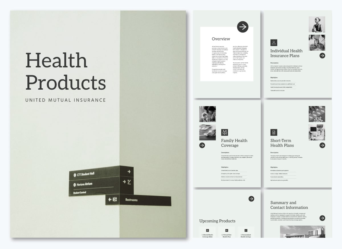 health product portfolio template 